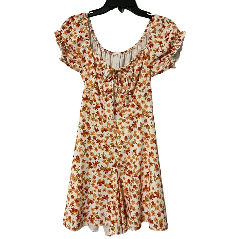 Orange and Red Floral Romper